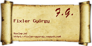 Fixler György névjegykártya