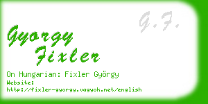 gyorgy fixler business card