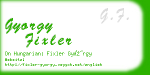 gyorgy fixler business card